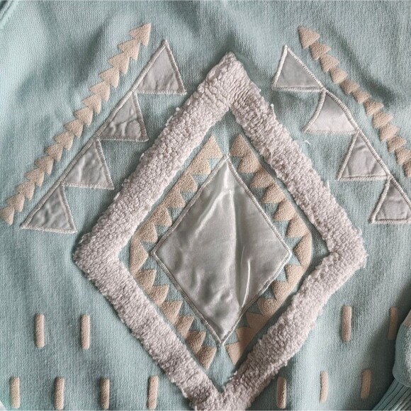 Vintage Traffic Jam Geometric Sweatshirt Sz L 80s/90s Retro Mixed Fabric Ski - Picture 10 of 15